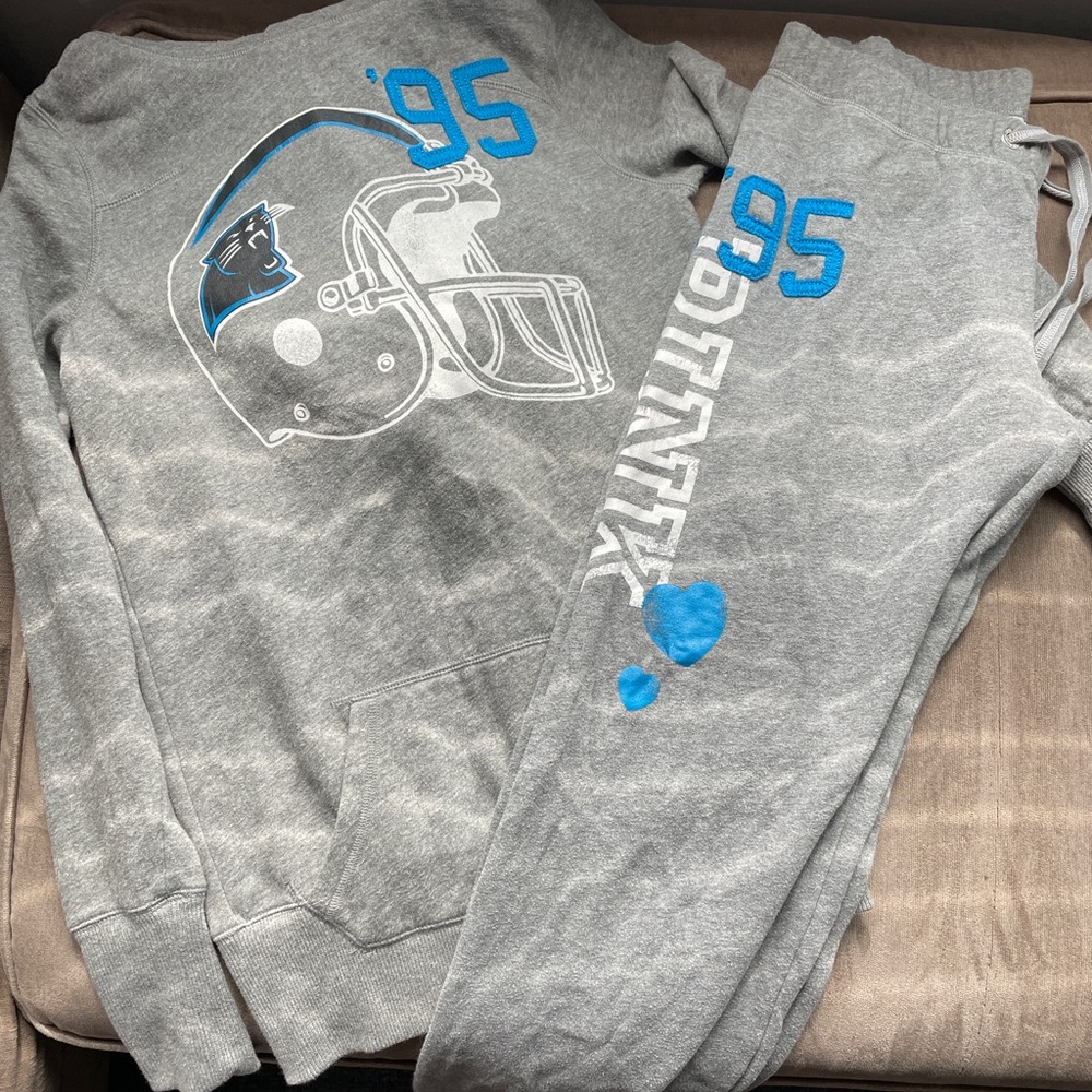 PINK NFL Carolina Panthers sweat set - size small